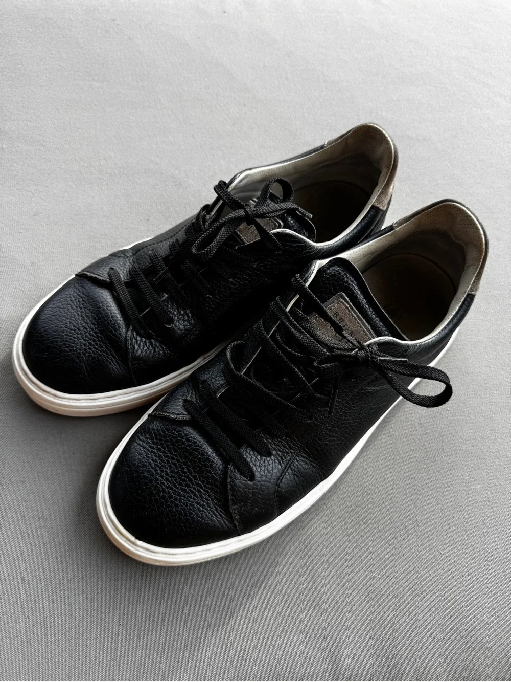 Brunello Cucinelli Leather Sneakers Size 41 Black White Made in Italy